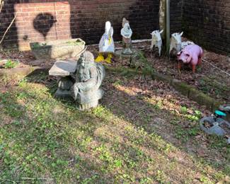 Statuary and metal animals