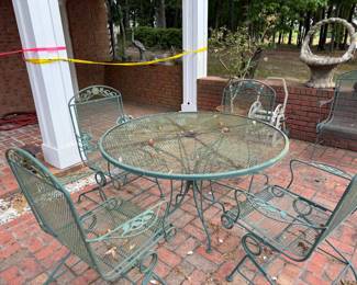 Wrought iron tables and chairs