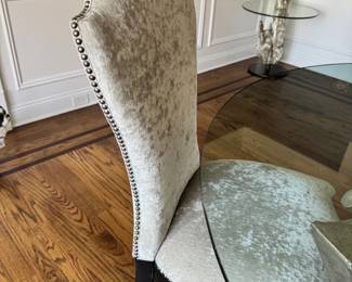 8 Hooker chairs and glass top table 