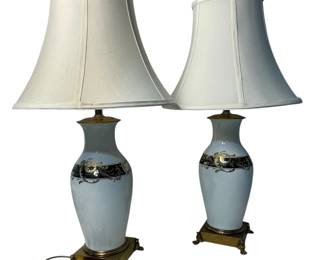 l Vintage Milk Glass Table Lamps