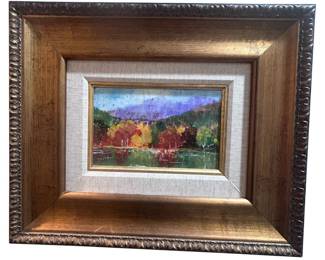 ar Original Oil Painting Autumn Landscape,