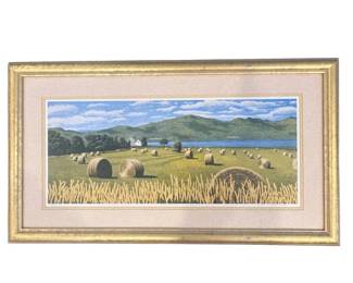 ar Reed A Prescott III Signed Limited Edition Print Hay Bale Landscape
