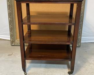 f Wood Rolling Bar Cart