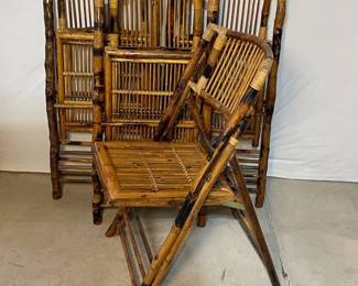 f Vintage Bamboo Folding Chairs