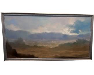 ar Landscape Painting on Canvas, Signed Hobon
