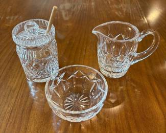 aa Waterford Crystal Honey and Cream Set with Intricate CutGlass Design