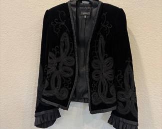 c Carmen Marc Valvo Signature Black Velvet Jacket
