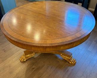 f Baker Furniture Round Dining Table with Two Leaves