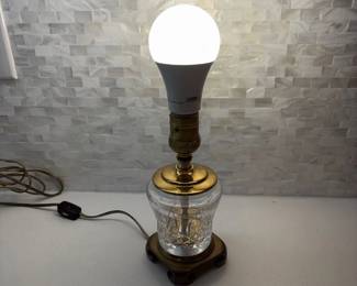 aa Waterford Crystal Table Lamp with Brass Base