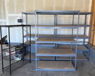 g 4 Metal Shelving Units with Varied Dimensions