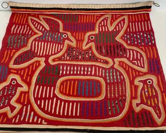 ar Hand Sewn Vibrant Red Wall Art