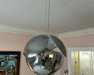 Chrome pendant light,  vintage 70's