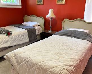 French provintial style twin beds, new mattresses