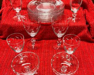 Close up of Tiffan-Franciscan Crystal (33 Piece Set)