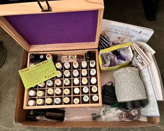 Entire Box - 44 Young Living Oils, Storage Box, Diffuser , 3 Oil Necklaces, Mixing Bottles with Roller Tops and more  