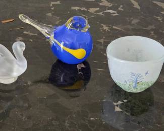 Miniature Lalique  Costa Glass Pieces