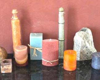 Candles And Stone Candle Holders