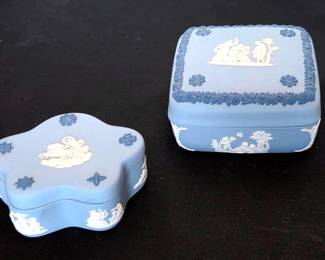Blue Wedgewood Dish And Pot