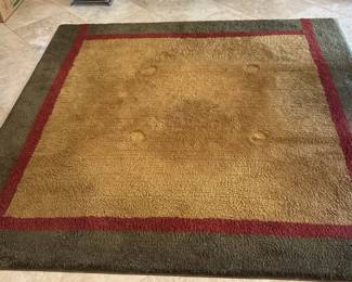 Olive and Burgundy Home Rug
