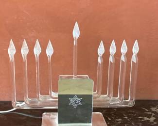 Lucite Contemporary Menorah