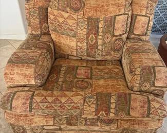Patterned Swivel Armchair