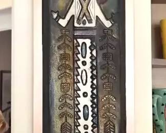 Ceramic Painted Carve Wall Hanging On