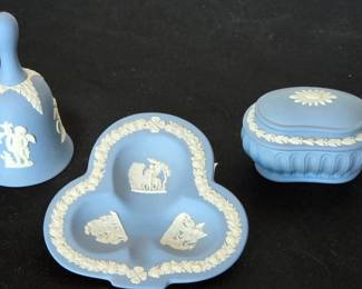 Wedgewood Blue Plate, Bell  Trinket Box