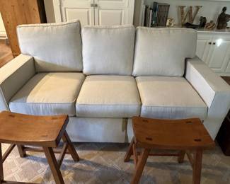Sleeper sofa w/ saddle stools