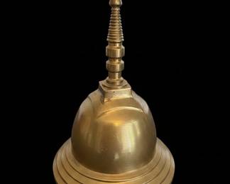 Brass Puja Bell with Stupa Finial