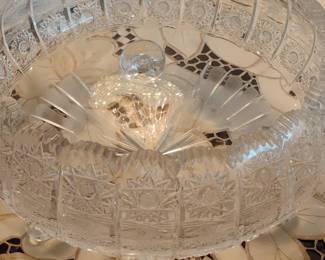 American Brilliant Cut Glass Footed Bowl