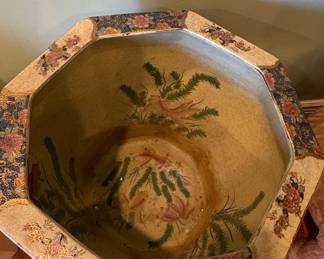 Vintage Chinese Famille Rose Porcelain Fish Bowl Planter