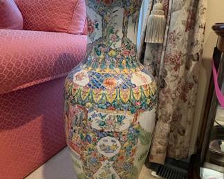 Large Famille Rose Porcelain Vase, likely 20th Century