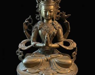 Tibetan Bronze Green Tara Statue