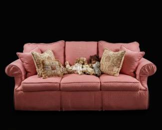  Pink Upholstered Sofa
