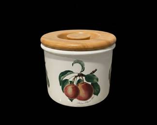 Portmeirion "Pomona" Ceramic Canister with Wooden Lid