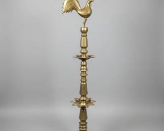 Brass Rooster Oil Lamp