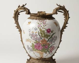 Mark Roberts Porcelain Urn with Gilt Bronze Mounts