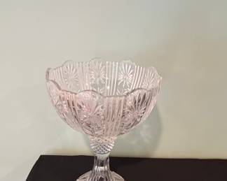 American Brilliant Period Cut Crystal Compote Bowl