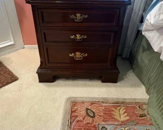 Bassett Furniture Eden House Collection Solid Cherry Three Drawer Nightstand