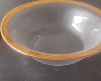 Glass Bowl with Gold Rim