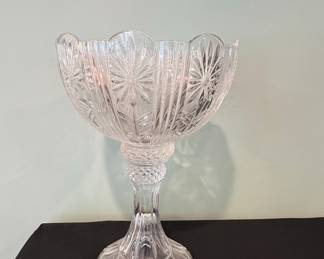 American Brilliant Period Cut Crystal Compote Bowl
