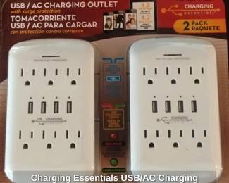 Charging Essentials USB or AC Charging Outlet with Surge Protection Pack