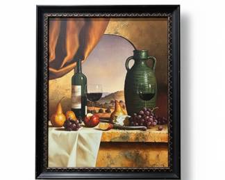Still Life with Wine and Fruit Painting by Loran Speck