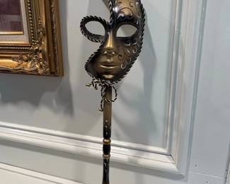 Venetian Masquerade Mask on Stick