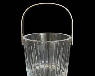Mikasa Arctic Lights Cut Crystal Ice Bucket with Silver Handle