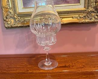 Crystal Hurricane Candle Holder with Cut Patterns