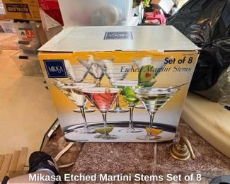 Mikasa Etched Martini Stems Set of
