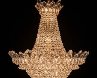 Schonbek "Camelot" Crystal Chandelier with Decorative Ceiling Medallion