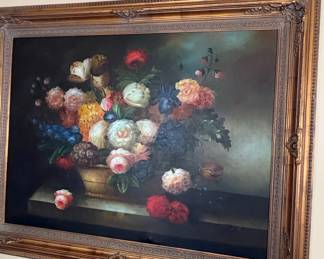 Floral Still Life Oil Painting by L. Kern