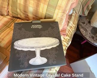 Modern Vintage Crystal Cake Stand